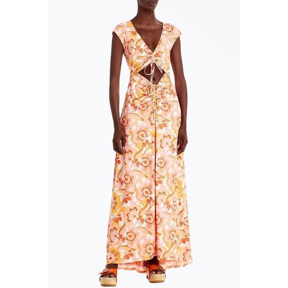 AFRM LIZETTE CUTOUT SLINKY KNIT HIPPIE MAXI DRESS Size 3X - Picture 1 of 9